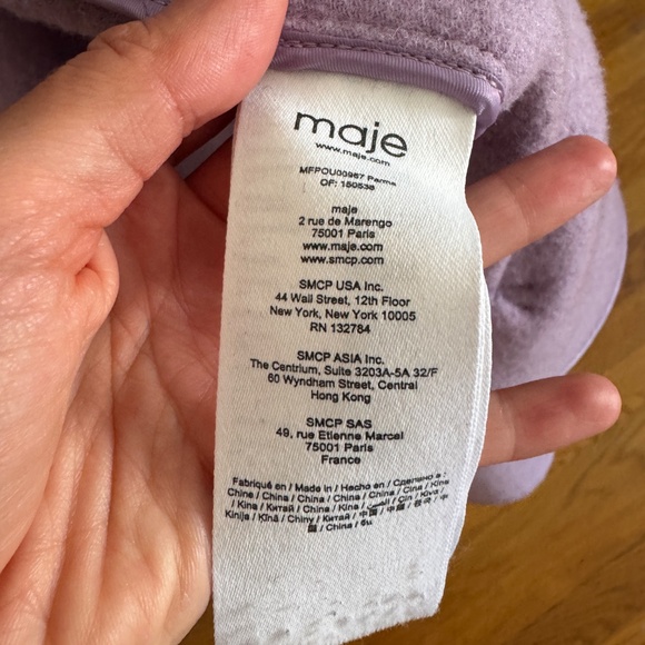 Maje Lilac Coat – Classic & Elegant Mid-Season Style - Picture 3 of 7